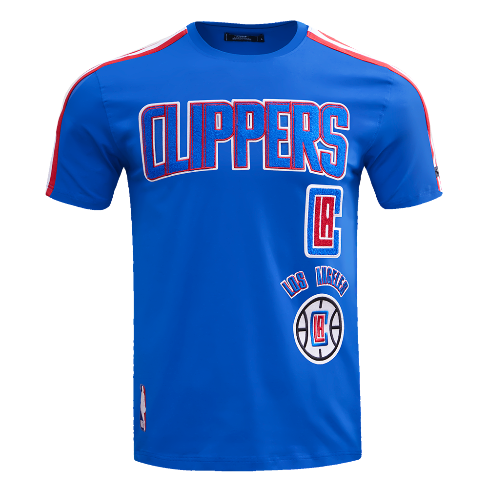 LOS ANGELES CLIPPERS RETRO CLASSIC SJ STRIPED TEE (ROYAL BLUE/RED)