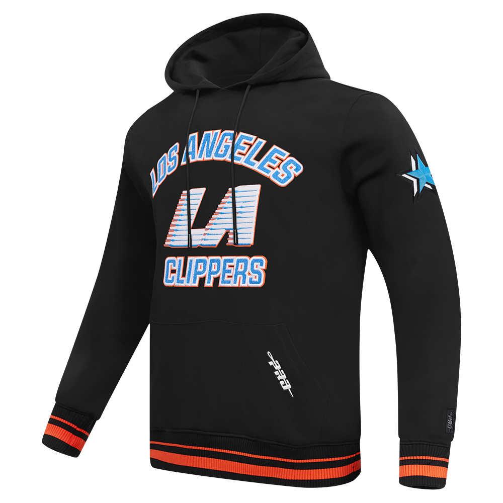 NBA LOS ANGELES CLIPPERS CITY EDITION 25-26 MEN'S RIB FLC PO HOODIE (BLACK/ORANGE)