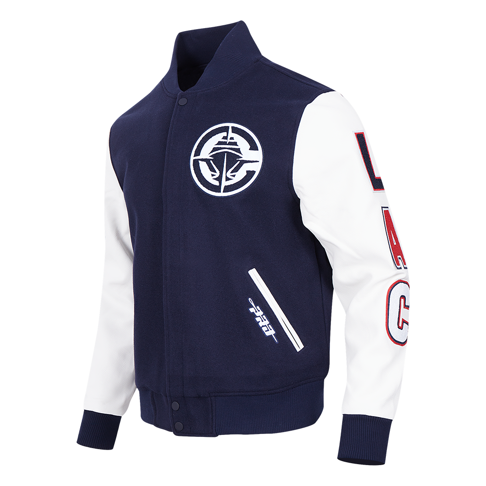 NBA LOS ANGELES CLIPPERS CLASSIC MEN'S WOOL VARSITY JACKET (MIDNIGHT NAVY/WHITE)