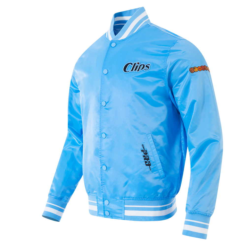 NBA LOS ANGELES CLIPPERS CITY EDITION 24-25 MEN'S RIB SATIN JACKET (UNIVERSITY BLUE)