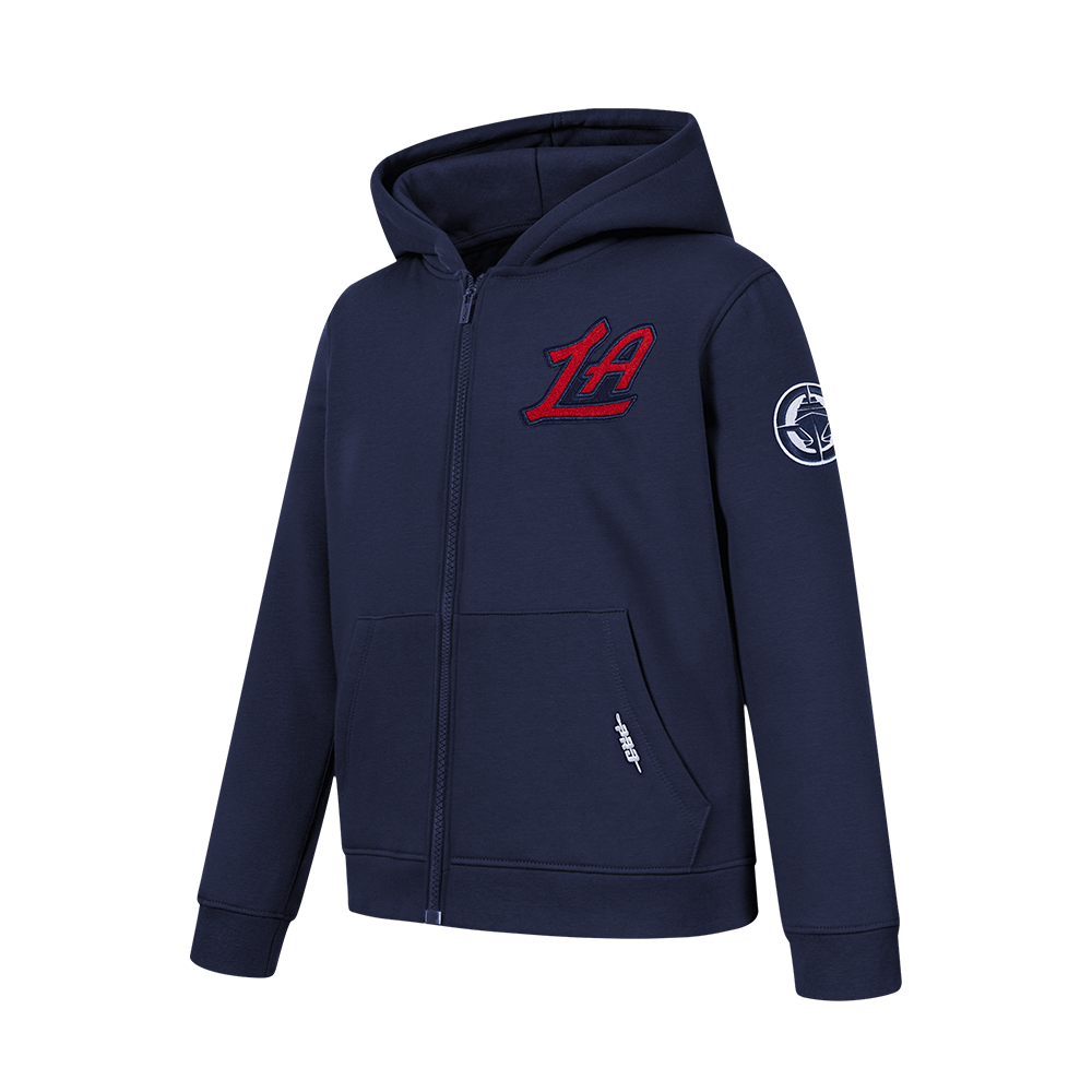 NBA LOS ANGELES CLIPPERS CLASSIC BIG BOYS FLC FZ PO HOODIE (MIDNIGHT NAVY)