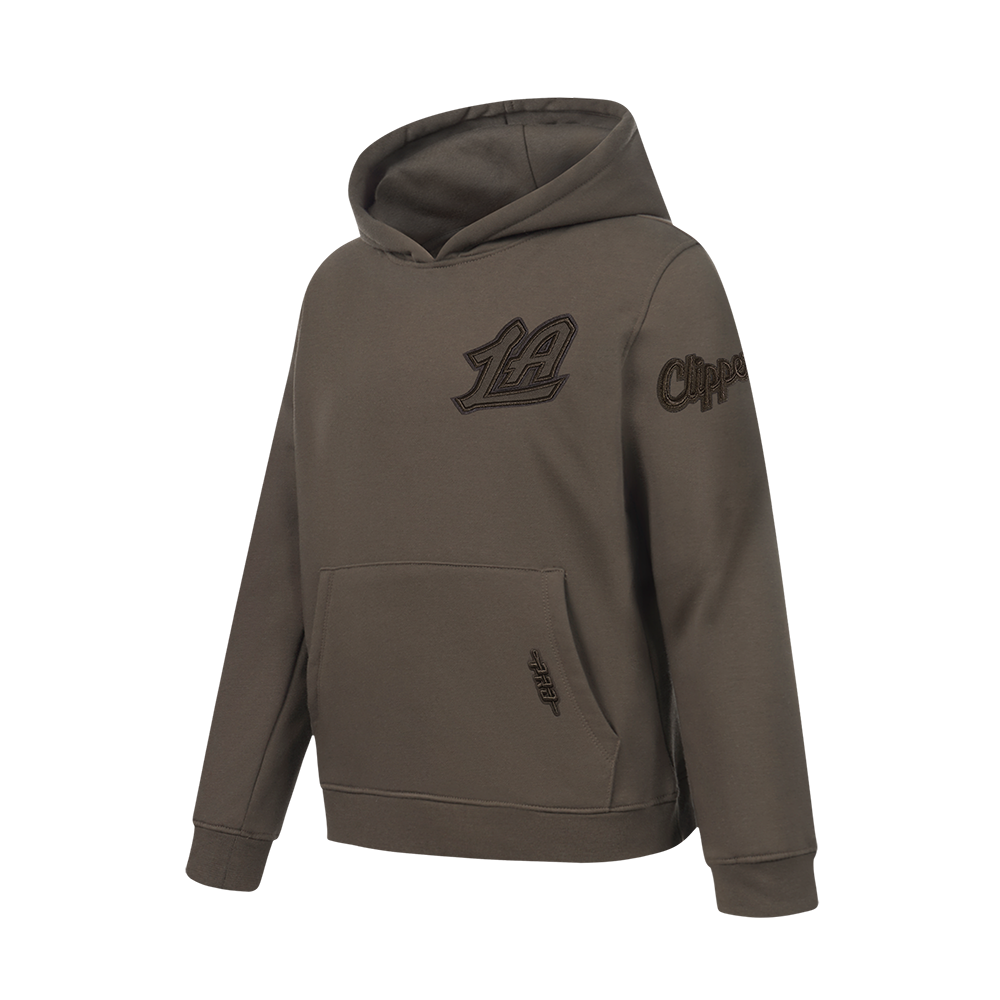 NBA LOS ANGELES CLIPPERS NEUTRAL BIG BOYS FLC PO HOODIE (DARK TAUPE)