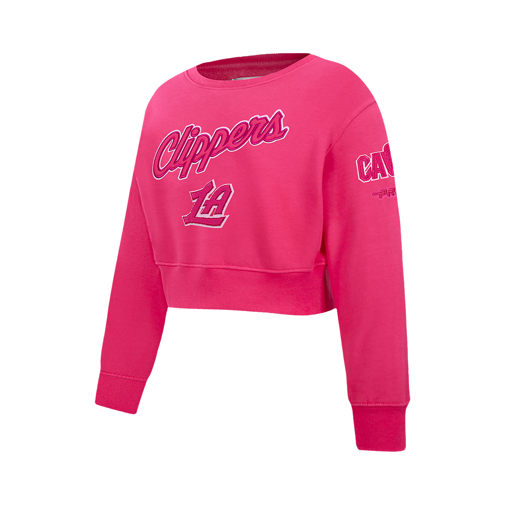 NBA LOS ANGELES CLIPPERS TRIPLE PINK BIG GIRLS FLC CREWNECK (BEETROOT PURPLE)