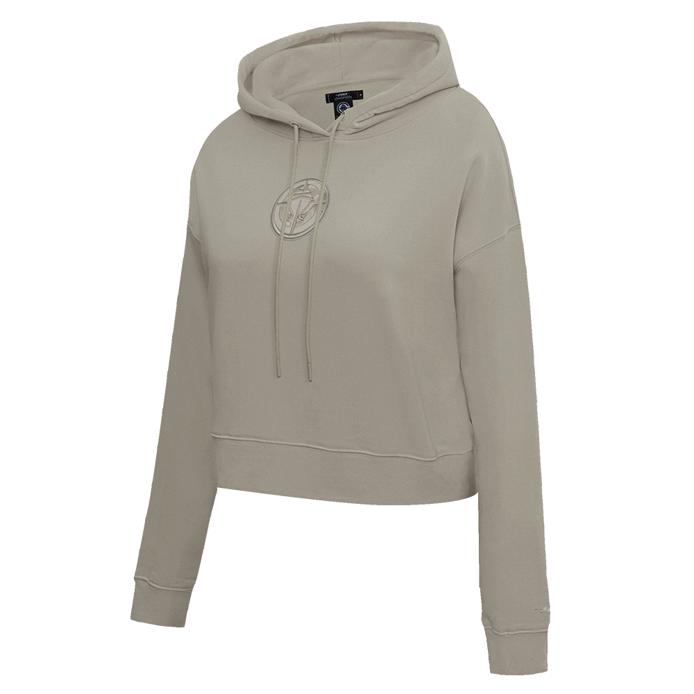 NBA LOS ANGELES CLIPPERS NEURAL WOMEN'S CROPPED FLC PO HOODIE (TAUPE)