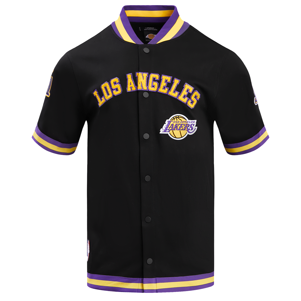 NBA LOS ANGELES LAKERS CLASSIC MEN S WARM UP JACKET BLACK PURPLE Pro Standard