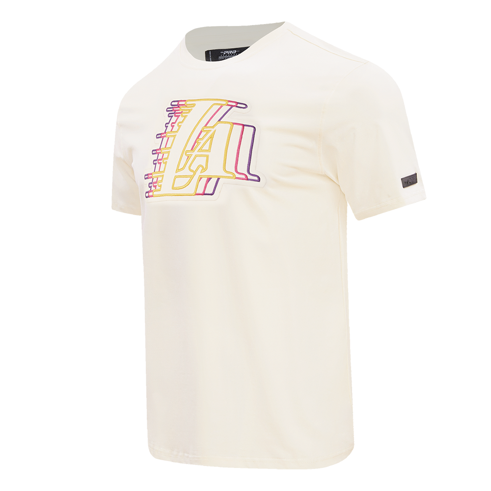 NBA LOS ANGELES LAKERS ECHO LOGO MEN'S SINGLE JERSEY TEE (EGGSHELL)