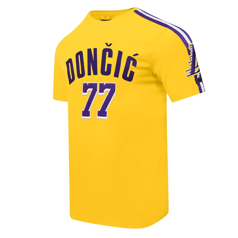 NBA LOS ANGELES LAKERS LUKA DONCIC #77 CLASSIC PNN MEN'S SJ TAPING T (YELLOW/PURPLE)