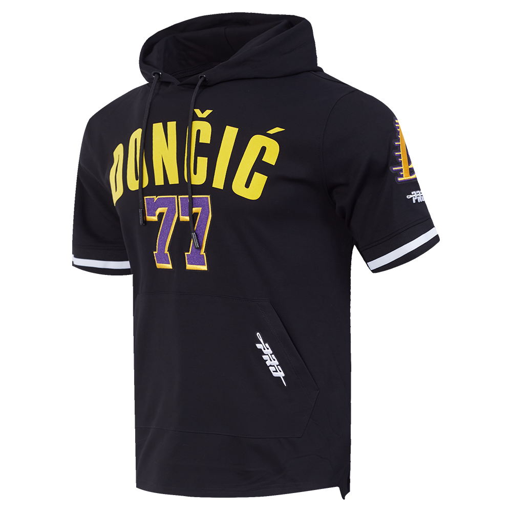 NBA LOS ANGELES LAKERS LUKA DONCIC #77 CLASSIC PNN MEN'S SS PO HOODI (BLACK)