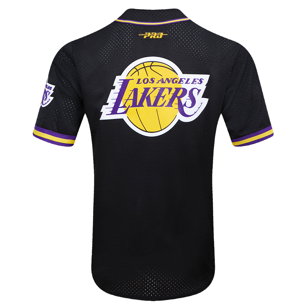 NBA LOS ANGELES LAKERS LEBRON JAMES 6 MEN S MESH BUTTON UP JERSEY BL Pro Standard
