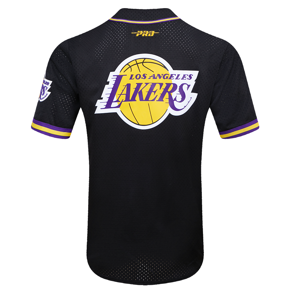 Pro Standard Los Angeles Lakers Logo Mesh Button Up Jersey - Yellow  (BLL153895-YLW)