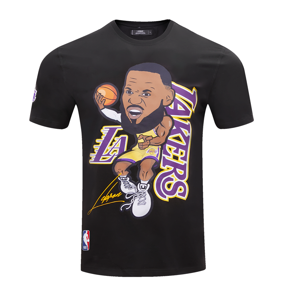 NBA LOS ANGELES LAKERS LEBRON JAMES 6 SKYHOOK MEN S TEE BLACK Pro Standard