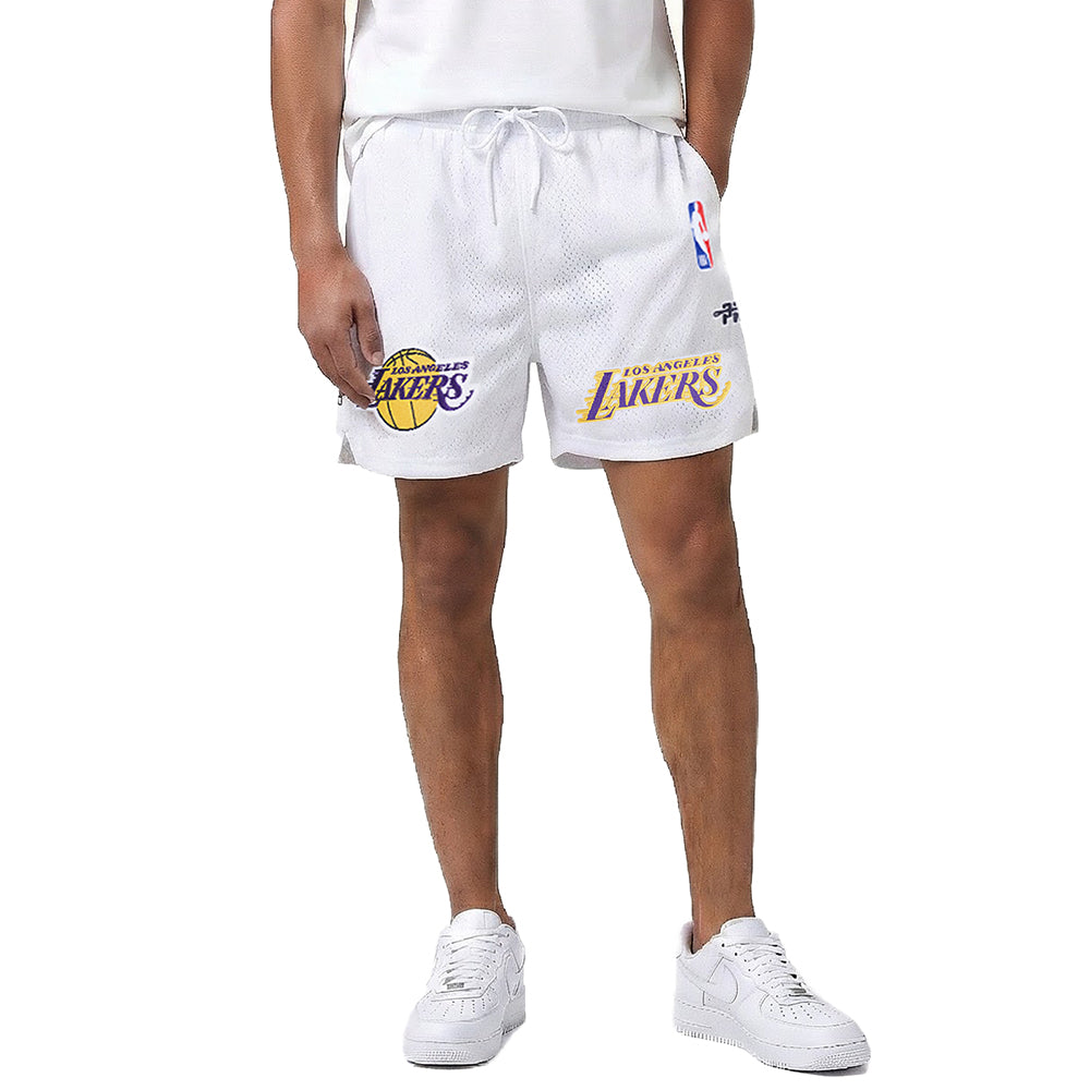 NBA LOS ANGELES LAKERS SOUVENIR MEN'S MESH SHORT (WHITE)