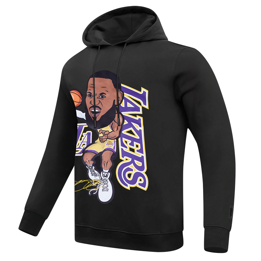NBA LOS ANGELES LAKERS LEBRON JAMES #23 SKYHOOK MEN'S FLC PO HOODIE  (BLACK)