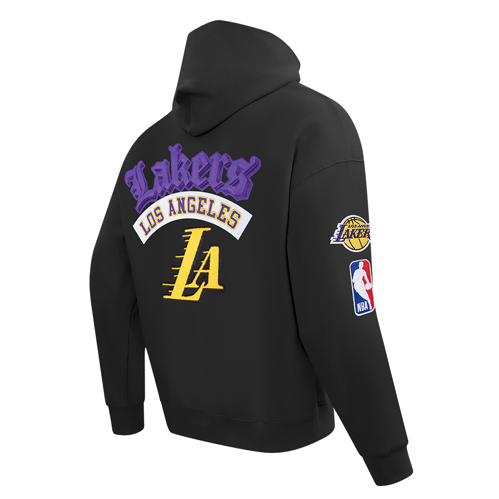 NBA LOS ANGELES LAKERS BEST OF MEN'S DROP SHOULDER FLC PO HOODIE (BLACK)