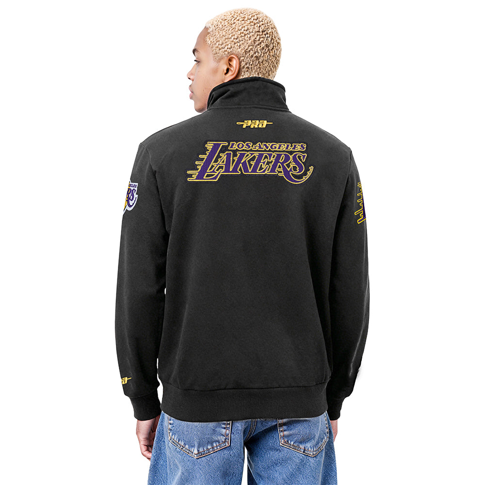 NBA LOS ANGELES LAKERS CITY ARCH MEN'S FLC 1/4 ZIP (BLACK)