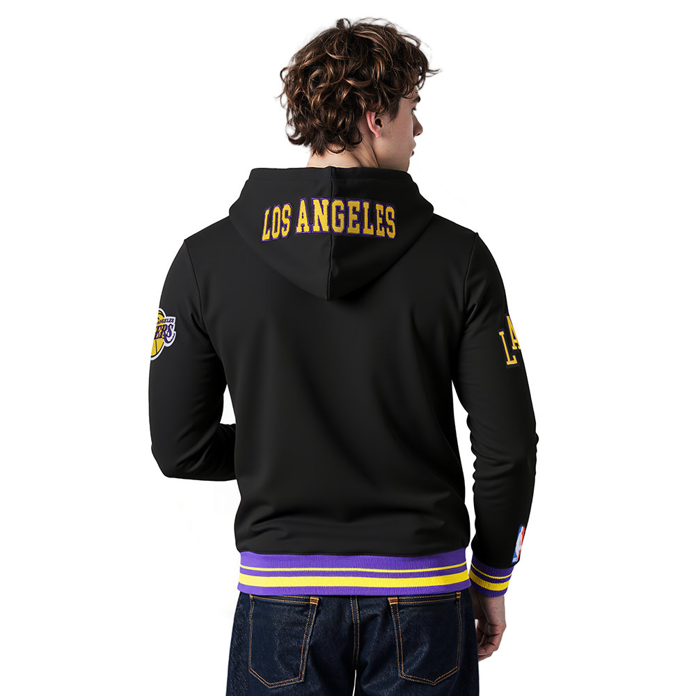 NBA LOS ANGELES LAKERS CITY EDITION 25-26 MEN'S RIB FLC PO HOODIE (BLACK/PURPLE)