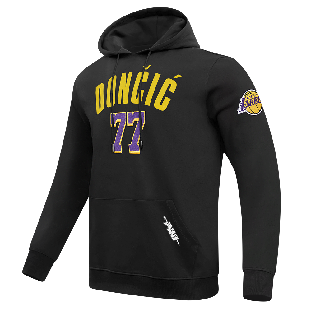 NBA LOS ANGELES LAKERS LUKA DONCIC #77 CLASSIC PNN MEN'S DK PO HOODI (BLACK)