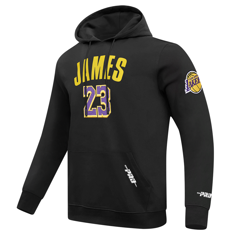 NBA LOS ANGELES LAKERS LEBRON JAMES #23 CLASSIC PNN MEN'S DK PO HOOD (BLACK)