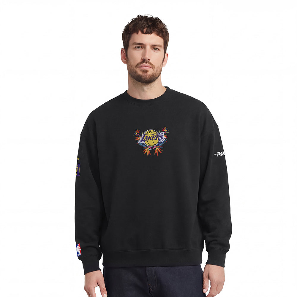 NBA LOS ANGELES LAKERS PARADISE MEN'S CREWNECK SWEATSHIRT (BLACK)