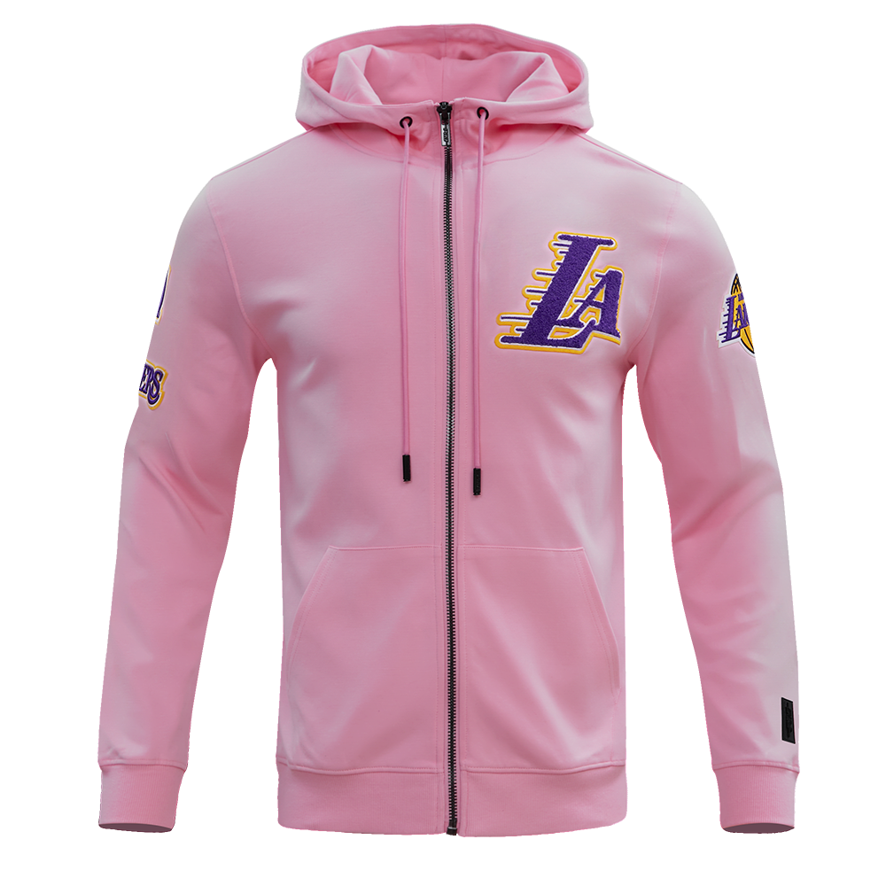 LOS ANGELES LAKERS CLASSIC CHENILLE DK FZ PO HOODIE (PINK) – Pro
