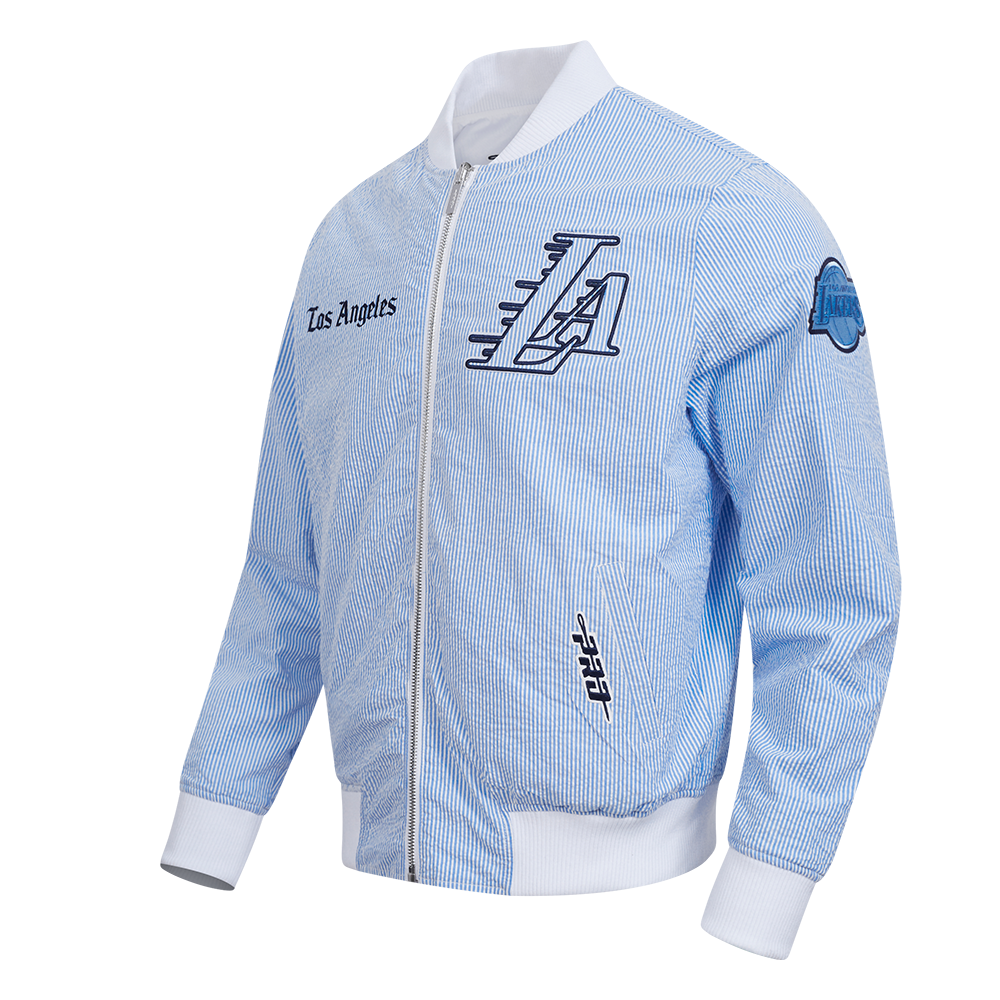 NBA LOS ANGELES LAKERS COUNTRY CLUB MEN'S SEERSUCKER JACKET (SEERSUCKER BLUE)