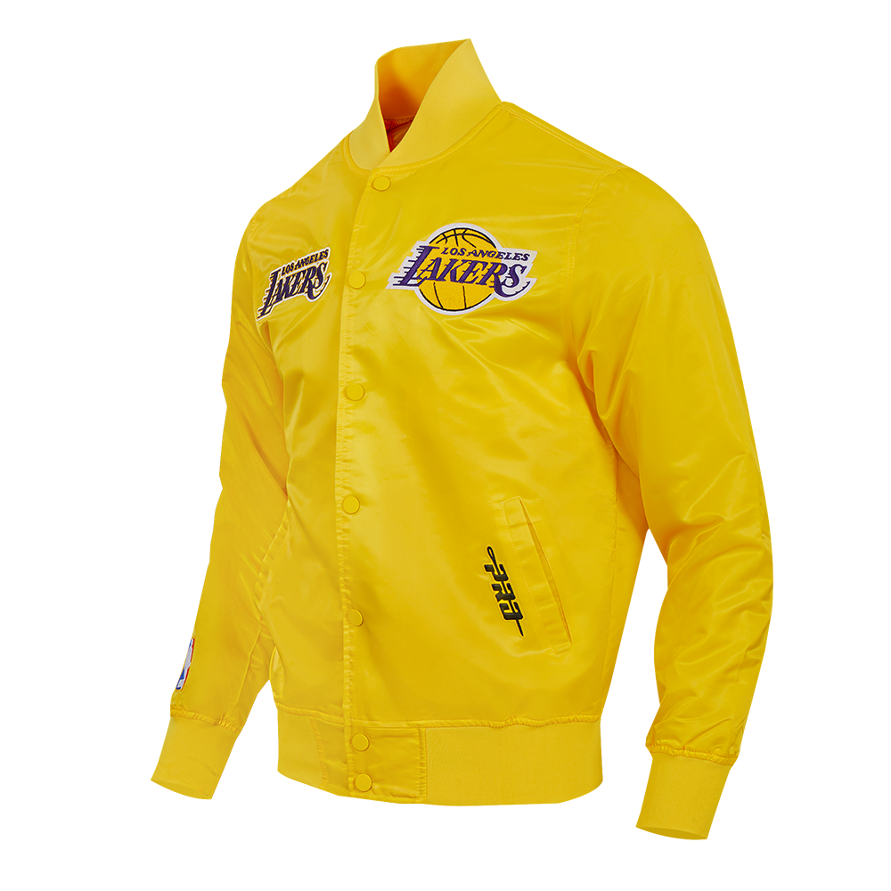 NBA LOS ANGELES LAKERS SOUVENIR MEN'S SATIN JACKET (YELLOW)