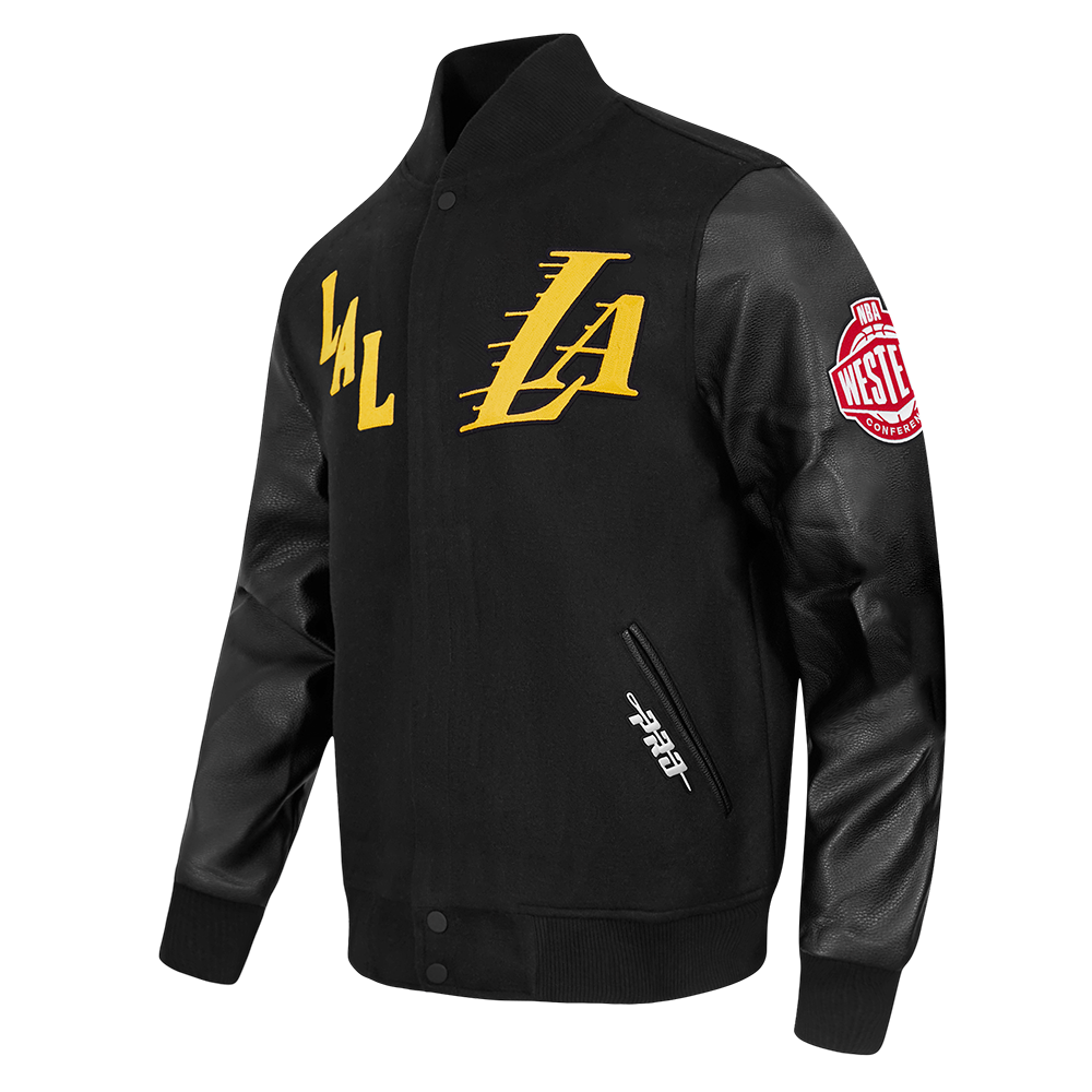 NBA LOS ANGELES LAKERS FIRST TEAM MEN'S VARSITY JACKET (JET BLACK)