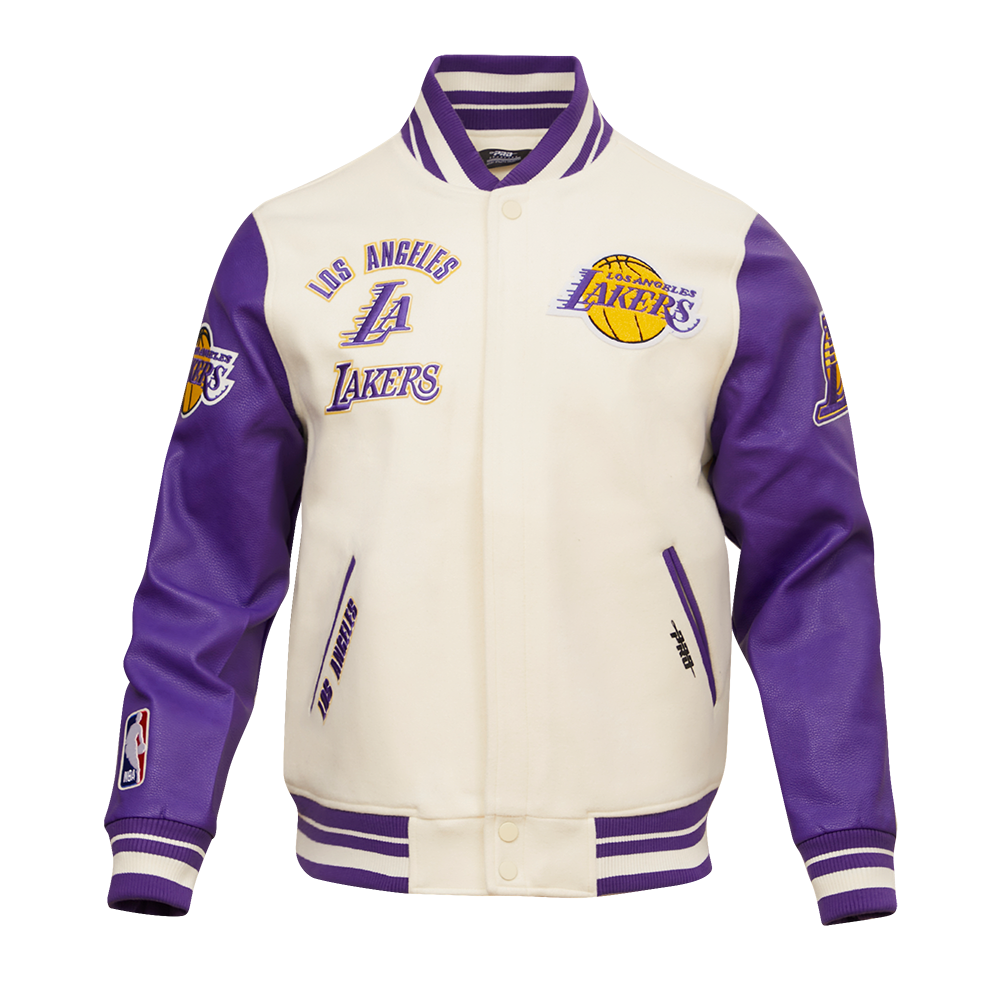 Wool/Leather Black/White NBA LA Lakers Varsity Jacket - Jacket Makers