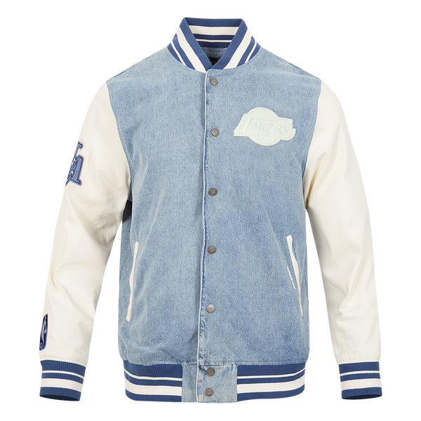 NBA LOS ANGELES LAKERS VARSITY BLUES MEN'S DENIM VARSITY JACKET