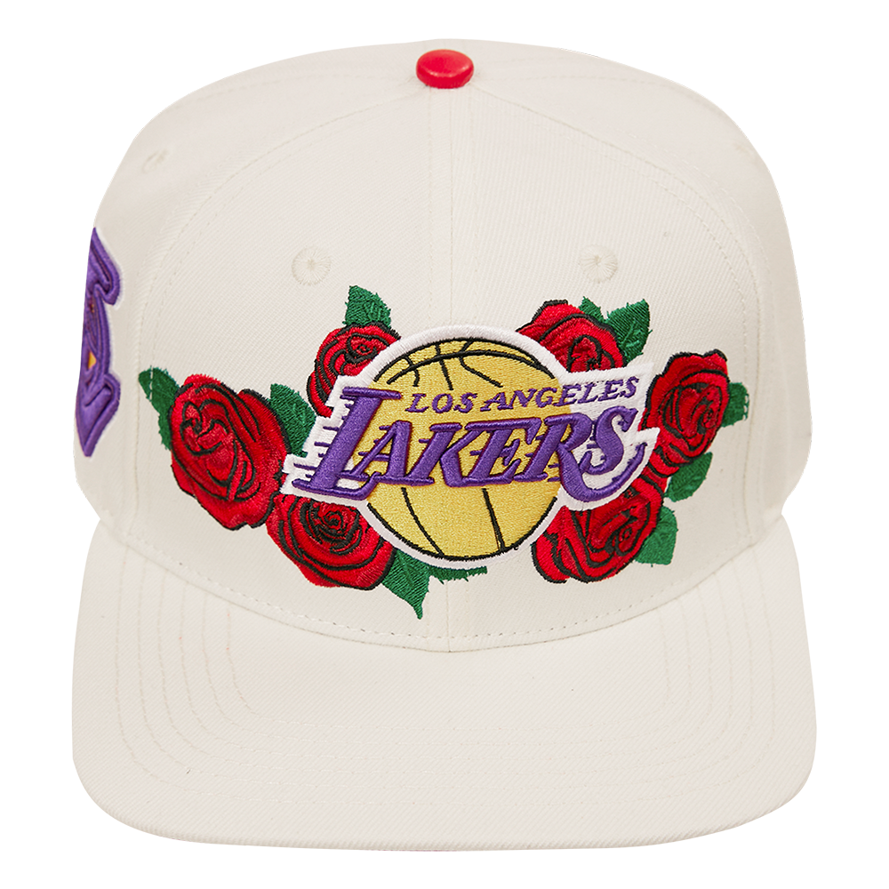 NBA LOS ANGELES LAKERS ROSES WOOL UNISEX SNAPBACK HAT (EGGSHELL)
