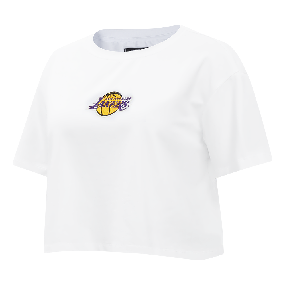 NBA LOS ANGELES LAKERS WINGSPAN WOMEN'S SJ BOXY TEE (WHITE)
