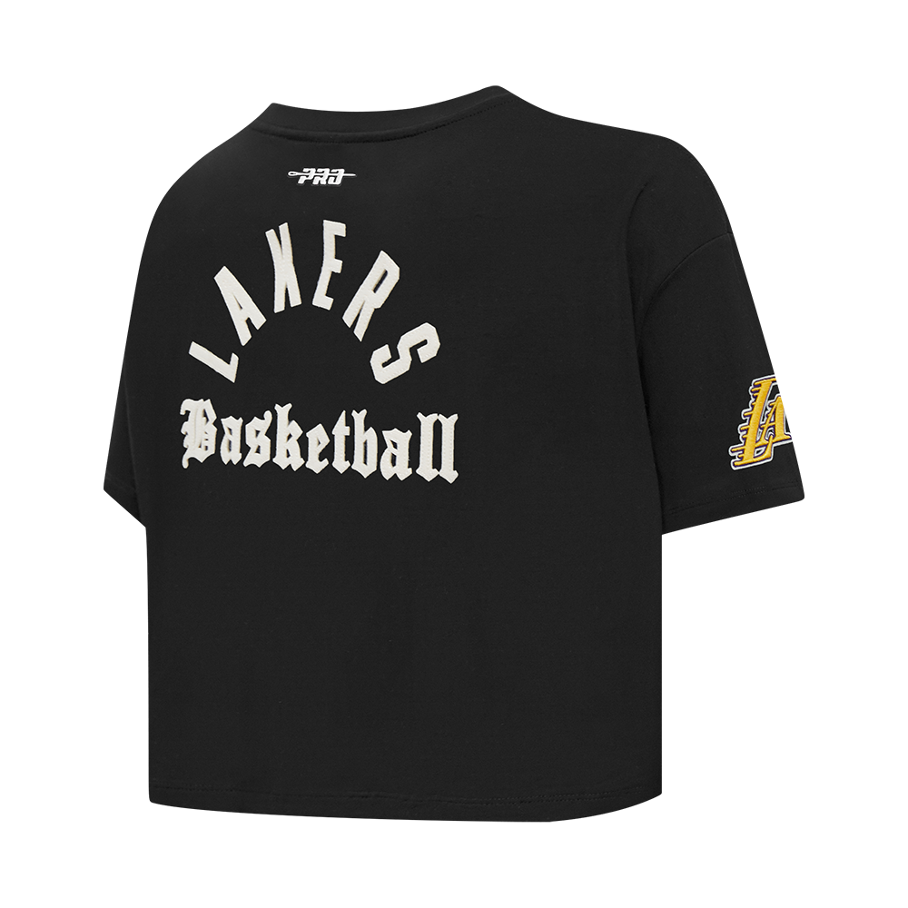 NBA LOS ANGELES LAKERS MODERN ORIGINALS WOMEN'S SJ BOXY TEE (BLACK)