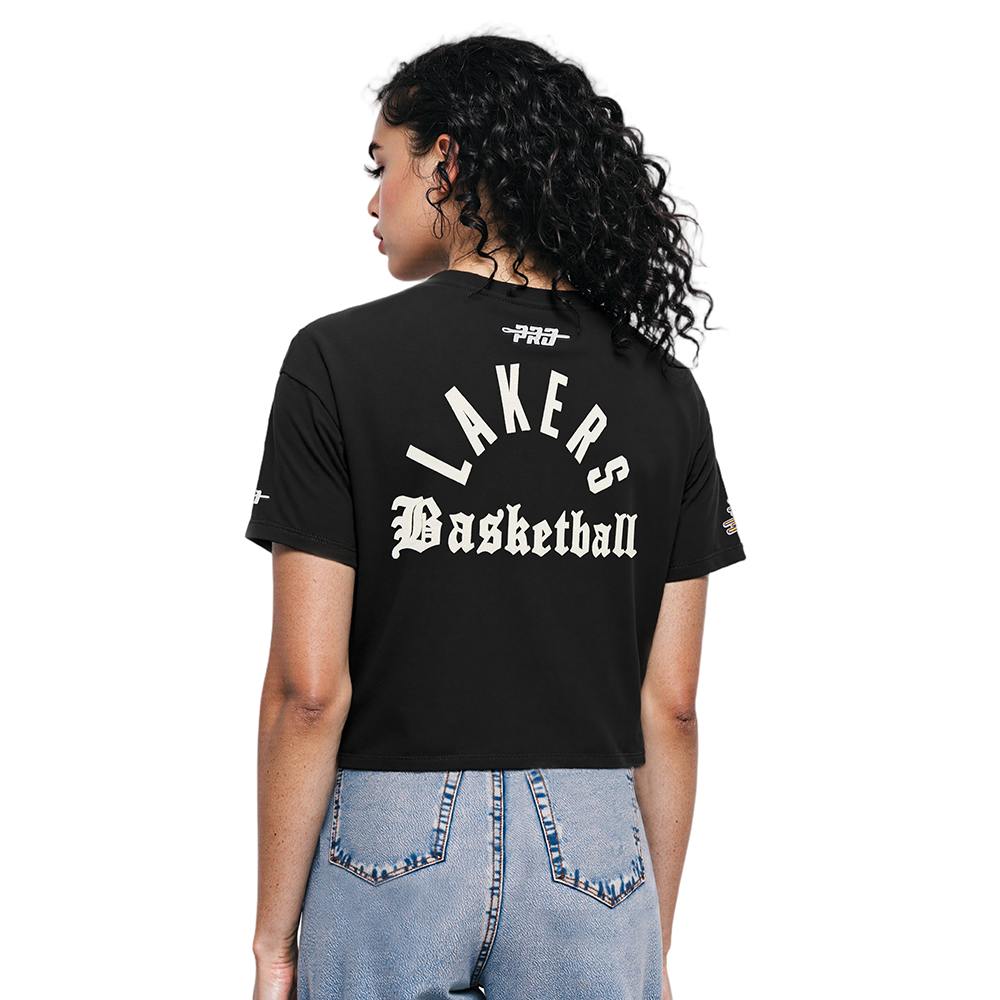 NBA LOS ANGELES LAKERS MODERN ORIGINALS WOMEN'S SJ BOXY TEE (BLACK)