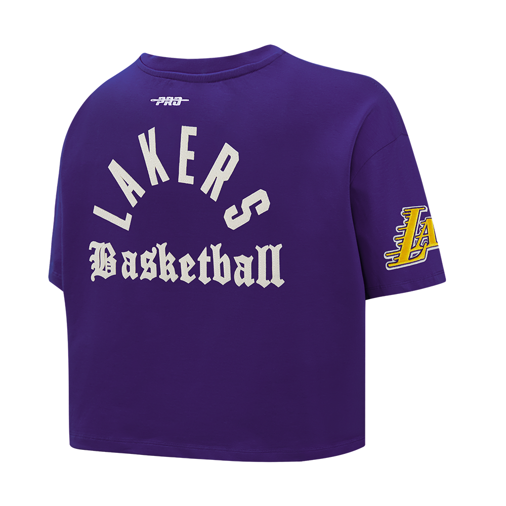 NBA LOS ANGELES LAKERS MODERN ORIGINALS WOMEN'S SJ BOXY TEE (PURPLE)