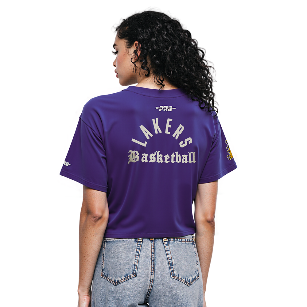 NBA LOS ANGELES LAKERS MODERN ORIGINALS WOMEN'S SJ BOXY TEE (PURPLE)