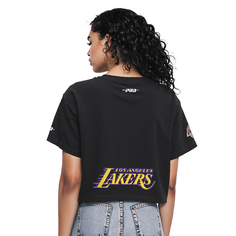 NBA LOS ANGELES LAKERS LEBRON JAMES #23 CLASSIC PNN WOMEN'S SJ BOXY TE (BLACK)