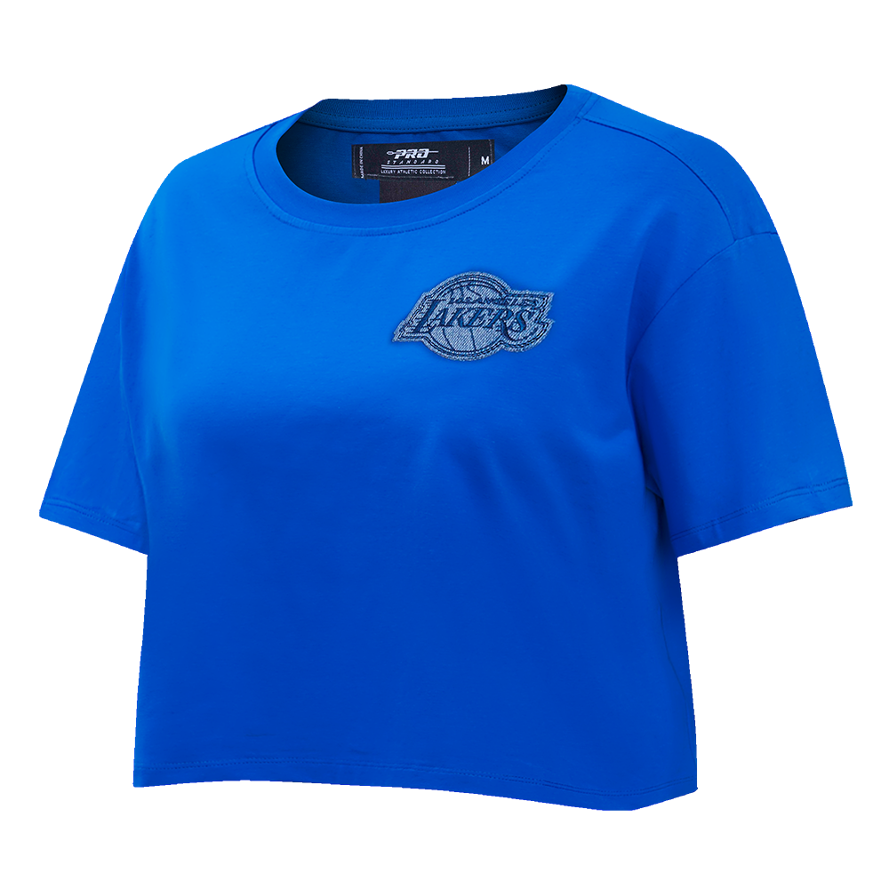NBA LOS ANGELES LAKERS VARSITY BLUES WOMEN'S SJ BOXY TEE (ROYAL BLUE)