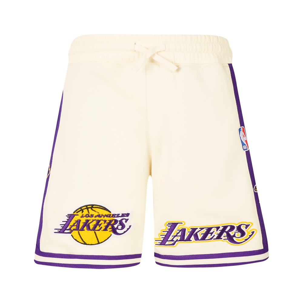 NBA LOS ANGELES LAKERS RETRO CLASSIC BIG BOY'S FLC 2.0 SHORT (EGGSHELL/ PURPLE)