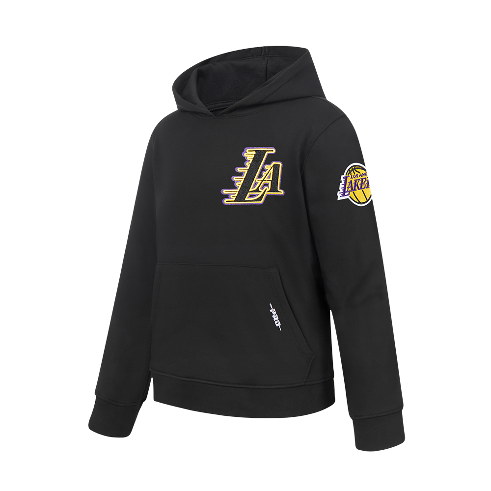 NBA LOS ANGELES LAKERS CLASSIC BIG BOYS FLEECE PULLOVER HOODIE (BLACK)