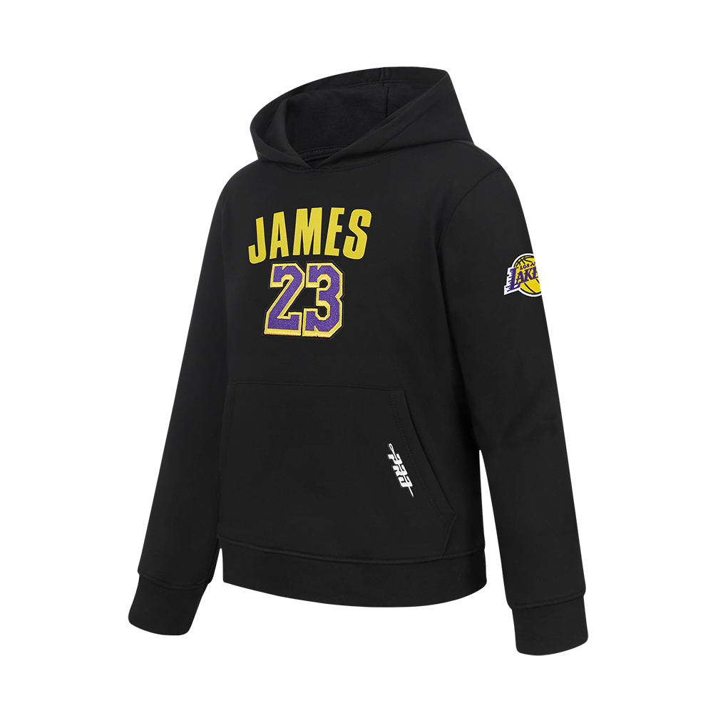 NBA LOS ANGELES LAKERS LEBRON JAMES #23 CLASSIC PNN BIG BOY'S FLEECE PO (BLACK)