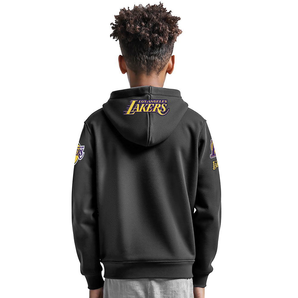 NBA LOS ANGELES LAKERS LEBRON JAMES #23 CLASSIC PNN BIG BOY'S FLEECE PO (BLACK)