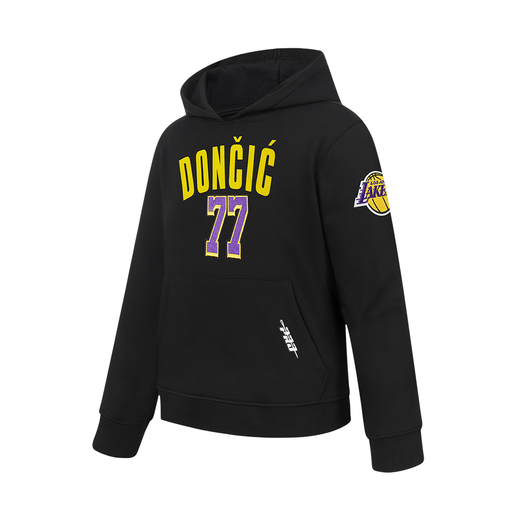 NBA LOS ANGELES LAKERS LUKA DONCIC #77 CLASSIC PNN BIG BOY'S FLEECE PO (BLACK)