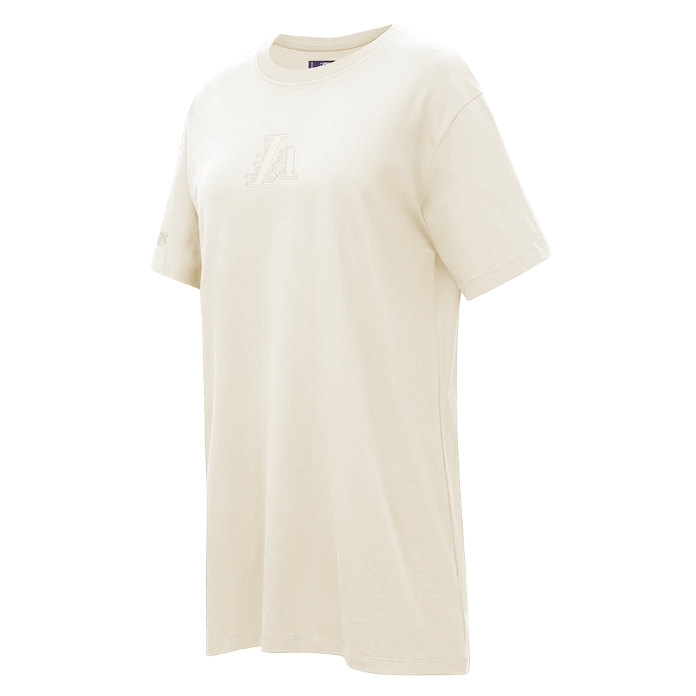 NBA LOS ANGELES LAKERS NEURAL WOMEN'S T-SHIRT DRESS (EGGSHELL)