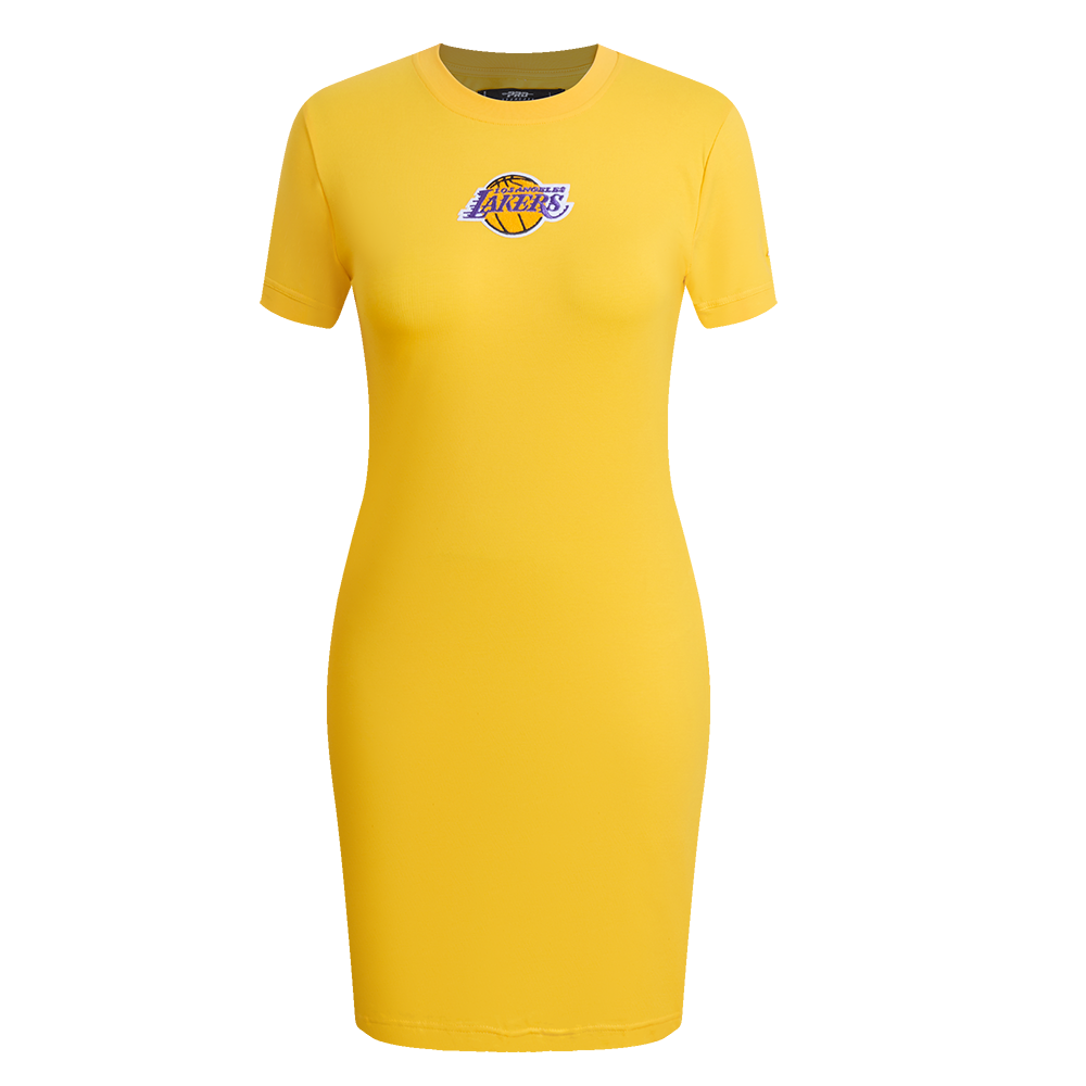 NBA LOS ANGELES LAKERS CLASSIC WOMEN S BODY CON DRESS YELLOW Pro Standard