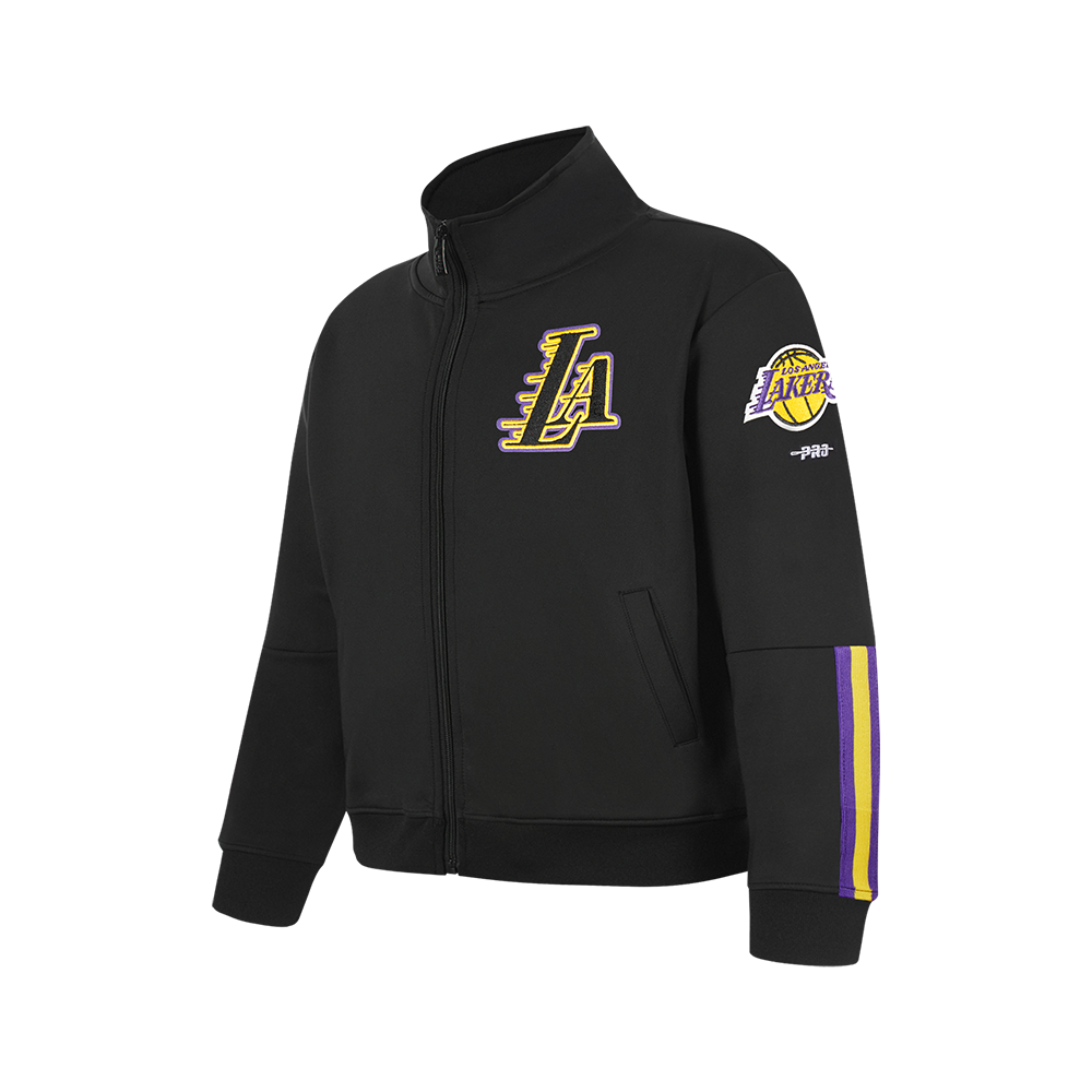 NBA LOS ANGELES LAKERS CLASSIC BIG BOY'S TRACK JACKET (BLACK/PURPLE)