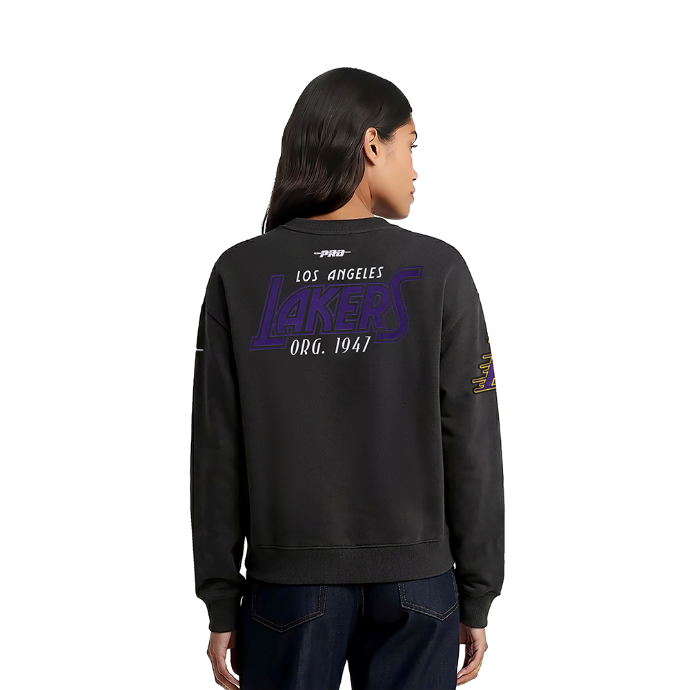 NBA LOS ANGELES LAKERS PARADISE WOMEN'S CREWNECK SWEATSHIRT (BLACK)