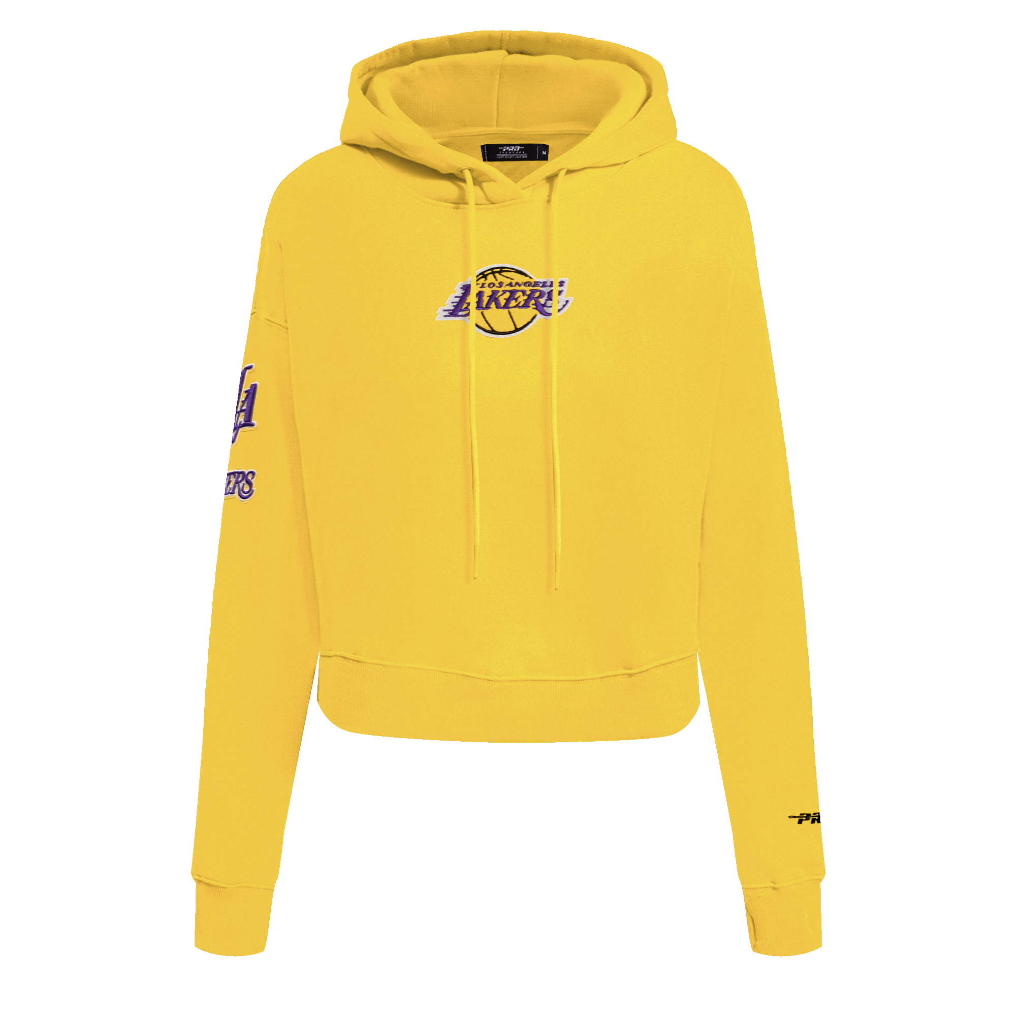 NBA LOS ANGELES LAKERS CLASSIC WOMEN S CROPPED PO HOODIE YELLOW Pro Standard