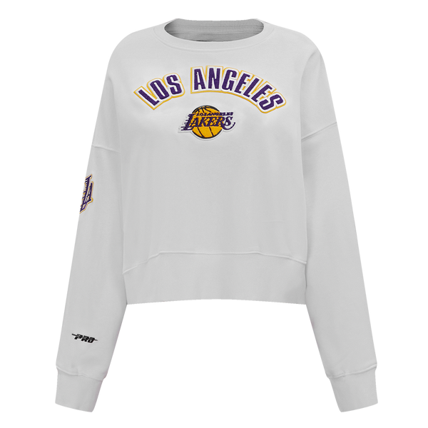 NBA LOS ANGELES LAKERS CLASSIC WOMEN S CREWNECK WHITE Pro Standard