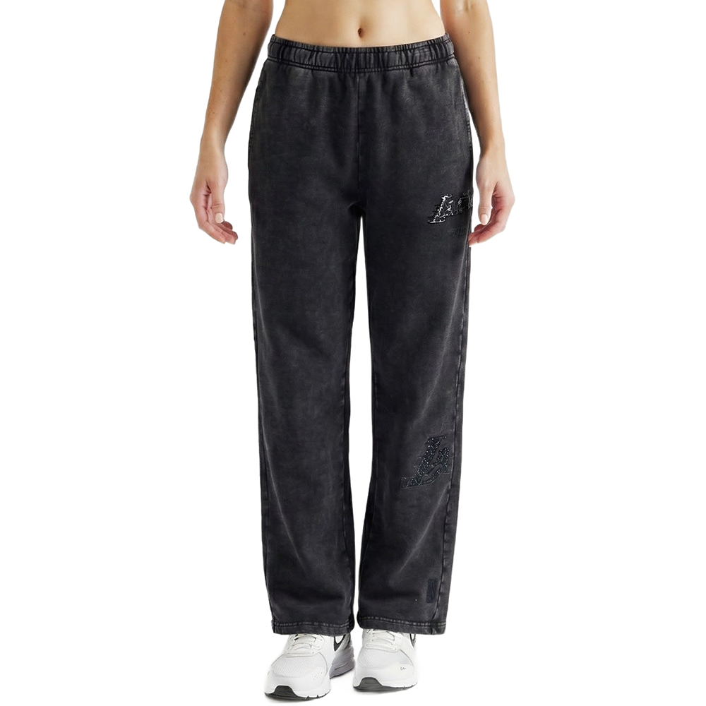 NBA LOS ANGELES LAKERS WASHED CRYSTALLINE WOMEN'S ENZYME WASH FT STRAI (WASHED BLACK)
