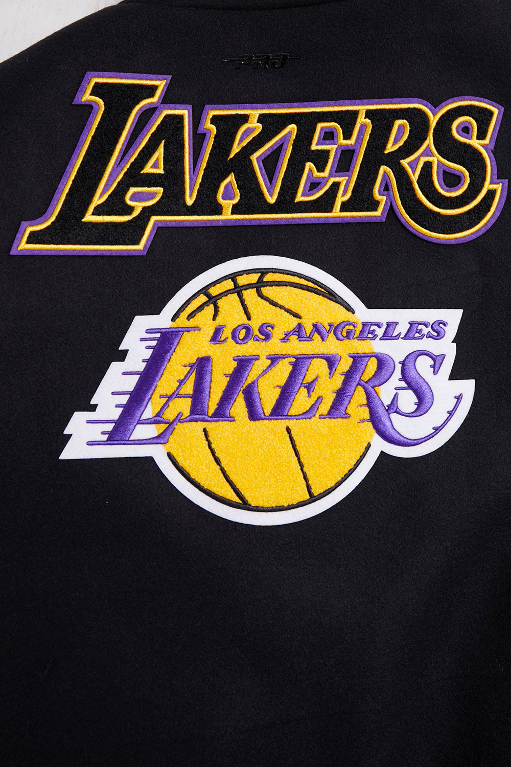 LA Lakers Retro Classic Rib Off White and Purple Varsity Jacket